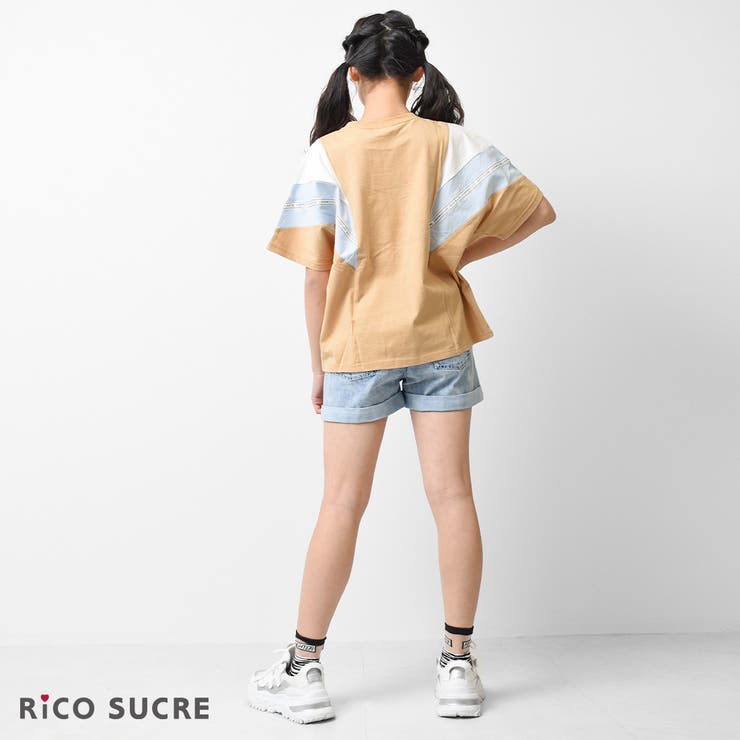 シェブロン切替えTシャツ トップス 半袖 | 子ども服 SHUSHU | 詳細画像4 