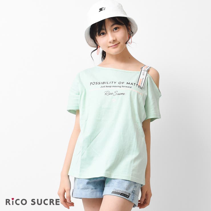 ワンショルダーTシャツ トップス 半袖[品番：SHUK0001216