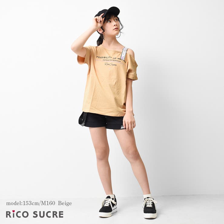 ワンショルダーTシャツ トップス 半袖[品番：SHUK0001216