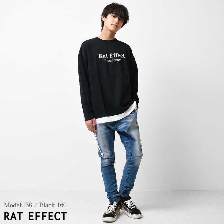 裾レイヤードロゴプリントロングTシャツ トップス 長袖 | 子ども服 SHUSHU | 詳細画像5 