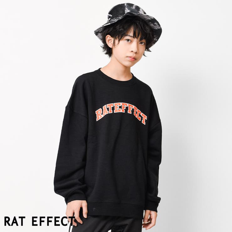 ブラック | 裏起毛アーチロゴプリントトレーナー スウェット 長袖 | 子ども服 SHUSHU