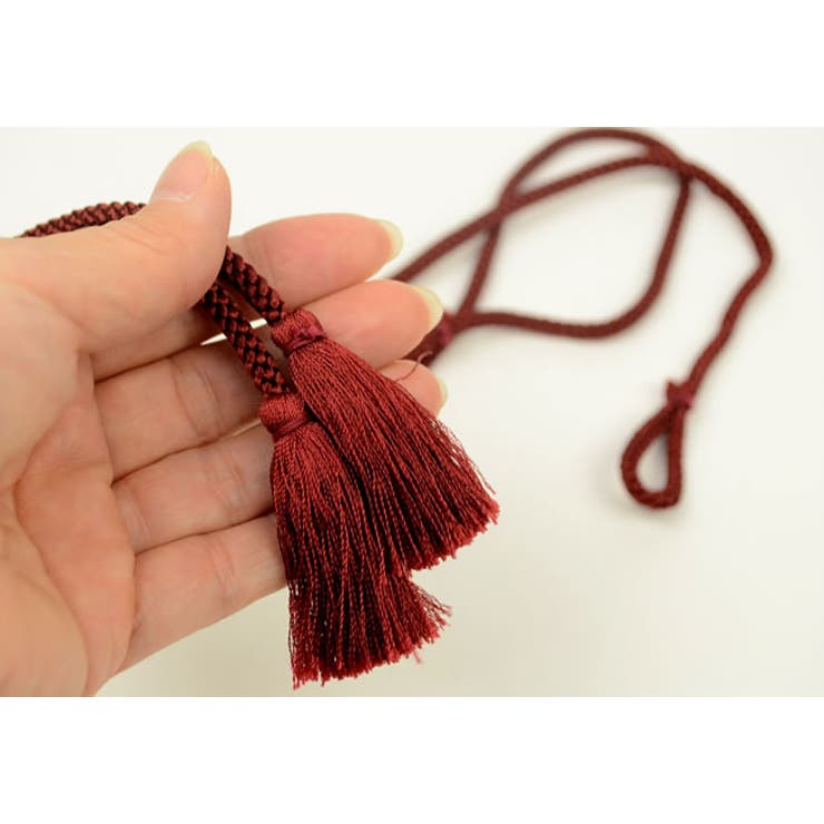 手芸材料！房付き 紐 房付きひも2本組（エンジ） | kimonocafe | 詳細画像2 
