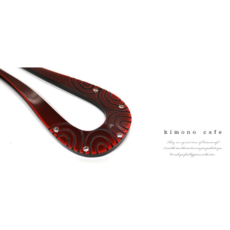 かんざし 簪 うず巻き 洒落用 小紋 髪飾り 鼈甲調 | kimonocafe | 詳細画像2 