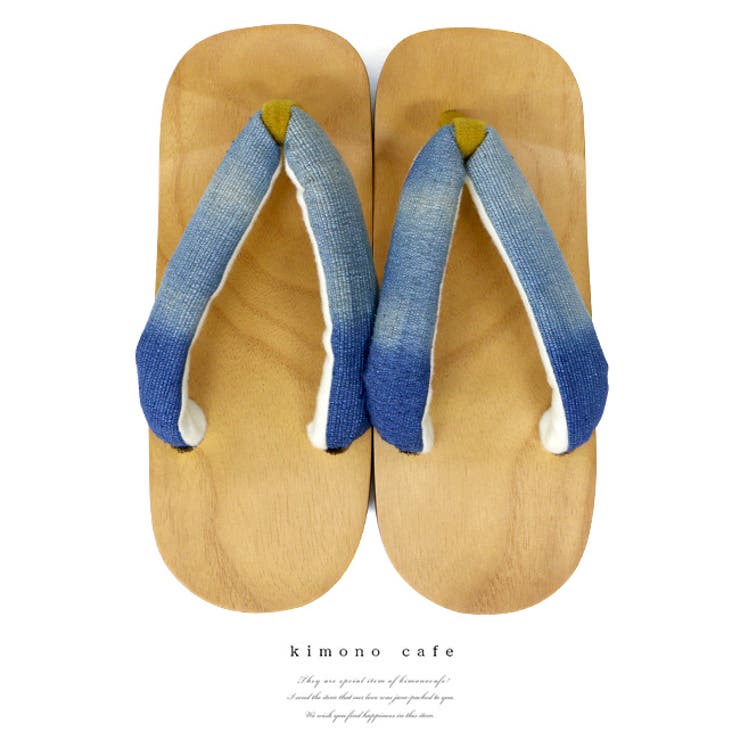 ピドヒール 下駄 レディース 麻ぼかし染め S M L ブルー 品番 Kicw Kimonocafe キモノカフェ のレディースファッション通販 Shoplist ショップリスト