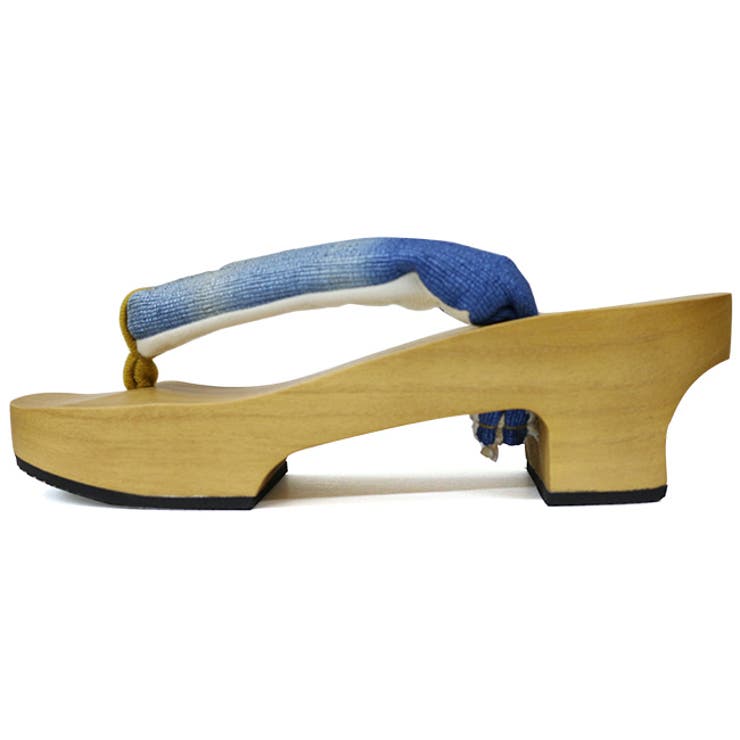 ピドヒール 下駄 レディース 麻ぼかし染め S M L ブルー 品番 Kicw Kimonocafe キモノカフェ のレディースファッション通販 Shoplist ショップリスト