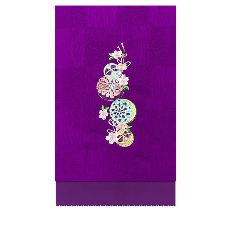 帯揚げ 帯上げ 帯あげ 薄紫地 桜柄の刺繍 ししゅう-