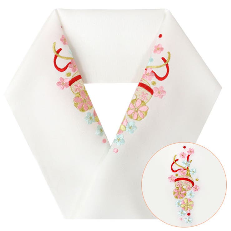 子供用 刺繍 半衿 七五三 女の子 桜 鞠 梅 花 お雛祭り お正月 | kimonocafe | 詳細画像7 