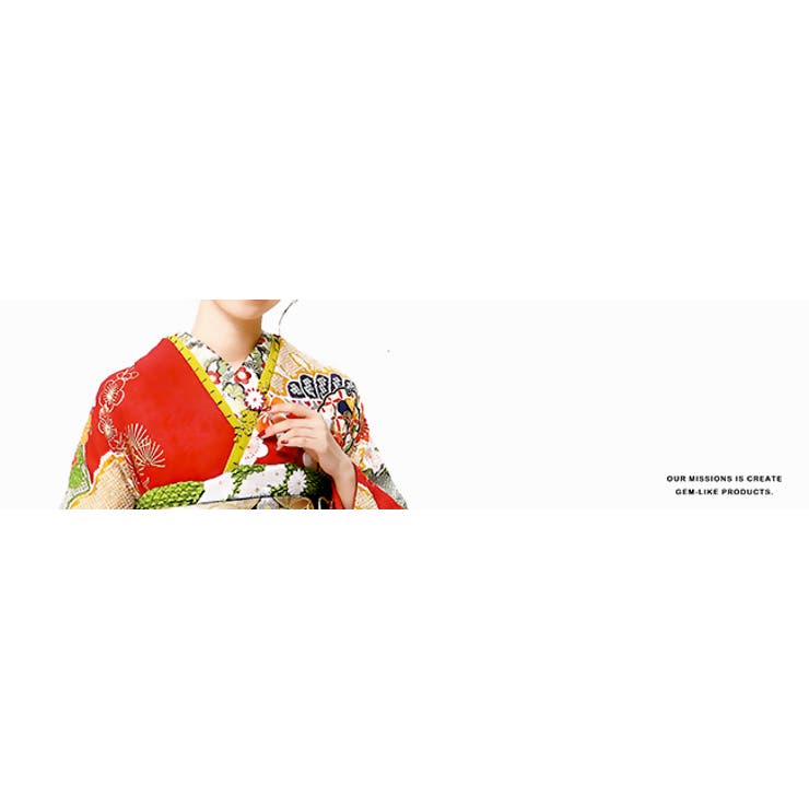 振袖用 重ね衿 つまみ細工のお花付き[品番：KICW0003523