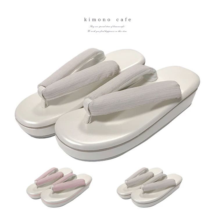 洒落用草履 シンプルな一段ヒールの普段履き草履 グレージュ | kimonocafe | 詳細画像1 