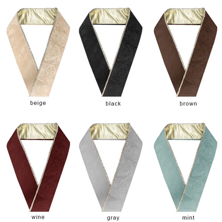 振袖用重ね衿 ラインストーン付きベルベット重ね衿 黒 | kimonocafe | 詳細画像5 