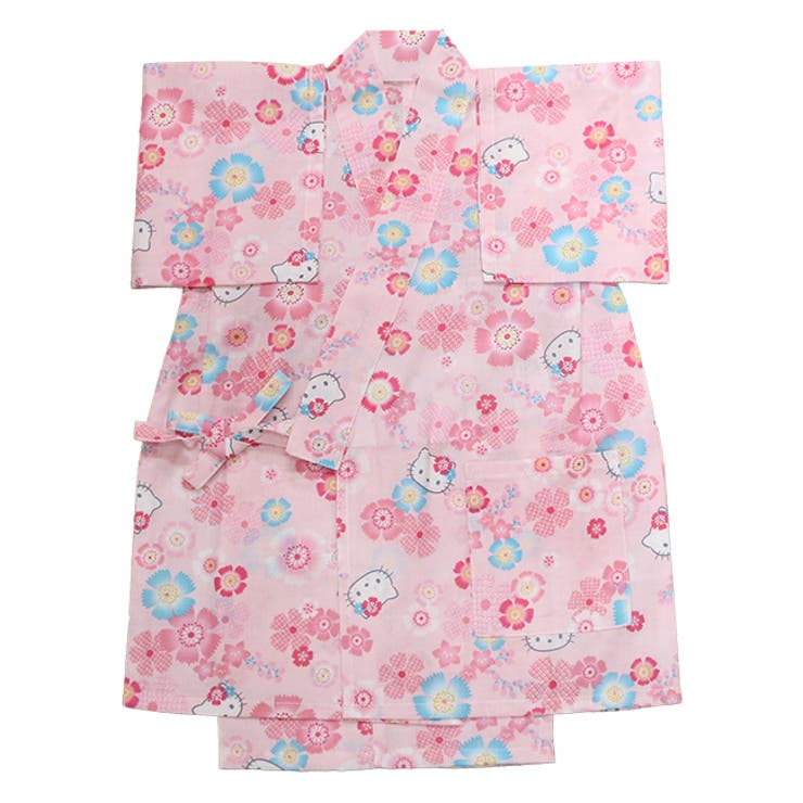 激かわ☆ハローキティの浴衣（市松柄に桜とキティ） LOWRYS FARMがハローキティと日本の“カワイイ”を詰め込んだ浴衣