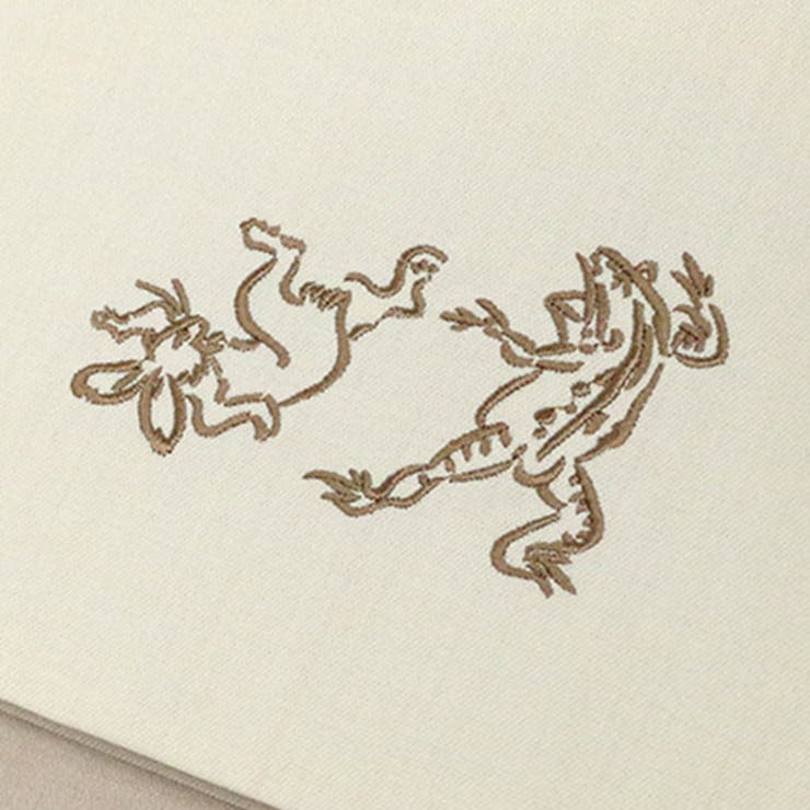 鳥獣戯画の刺繍