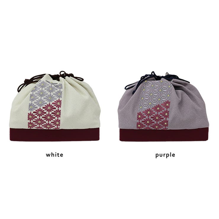 袴巾着 卒業式 袴バッグ 菊刺繍 四角 袴用巾着 くすみカラー | kimonocafe | 詳細画像7 