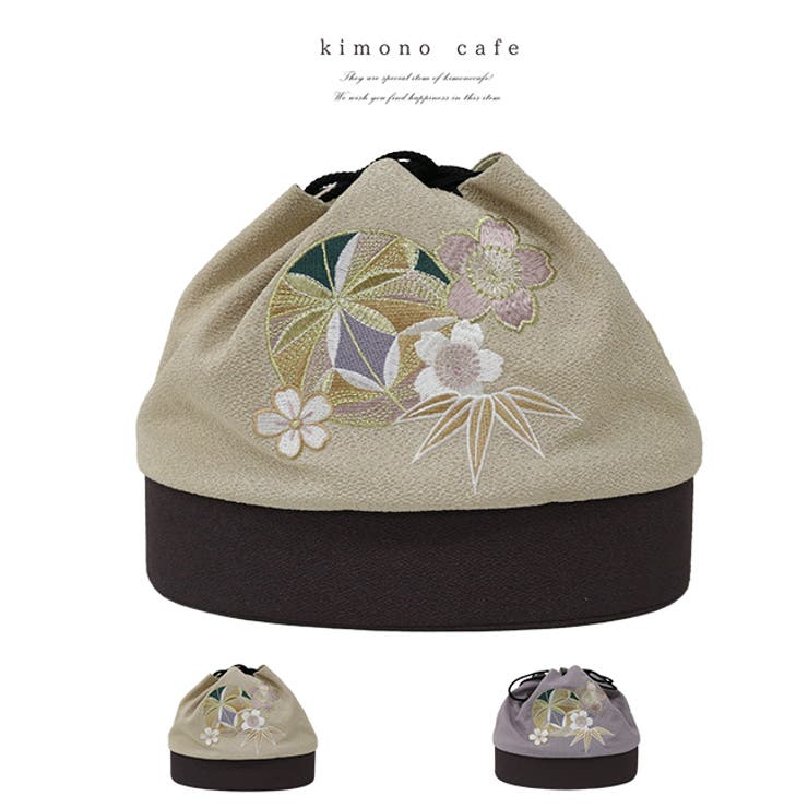 袴巾着 卒業式 袴バッグ 毬と桜 楕円 袴用巾着 くすみカラー | kimonocafe | 詳細画像1 