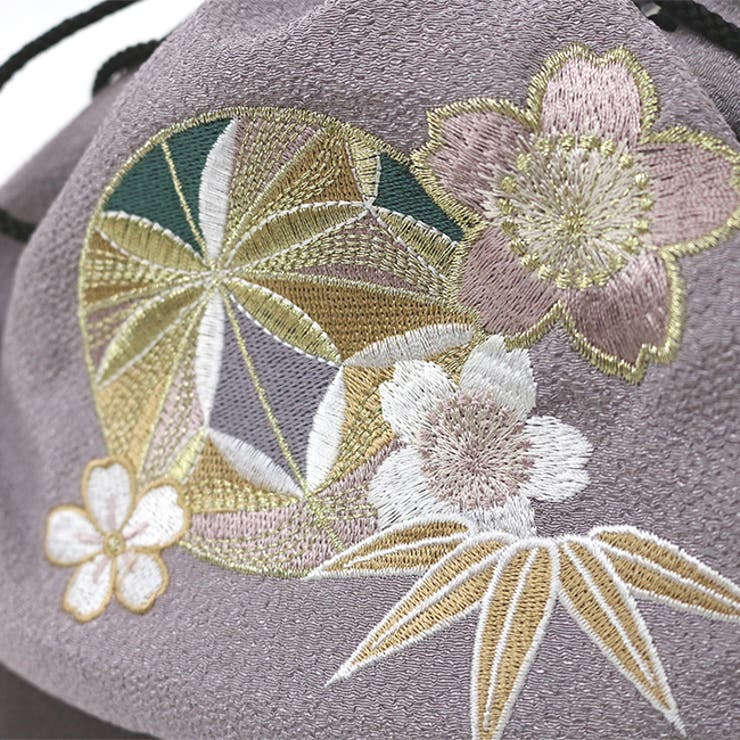 袴巾着 卒業式 袴バッグ 毬と桜 楕円 袴用巾着 くすみカラー | kimonocafe | 詳細画像3 
