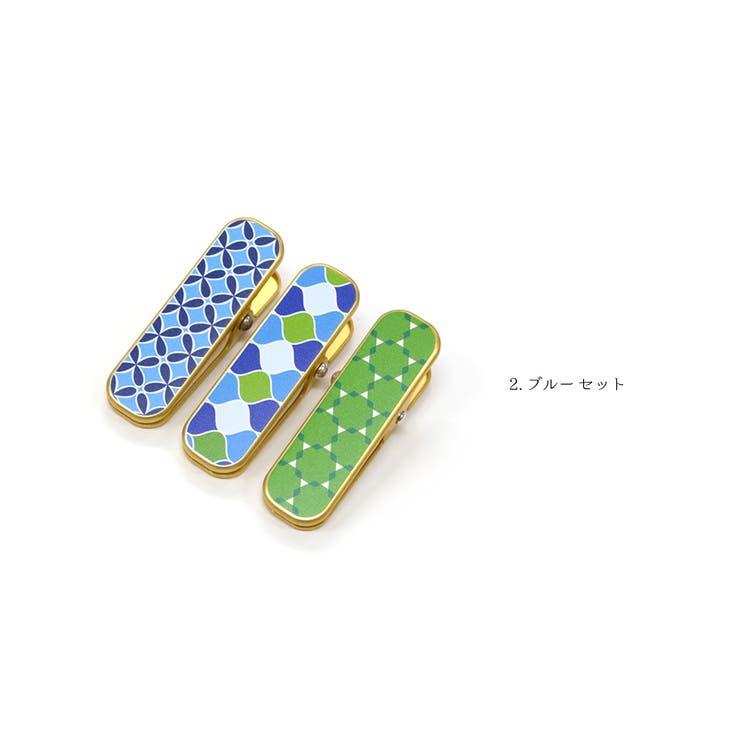 着物 クリップ 3個 セット 和柄 オレンジ ブルー 大きい 大 | kimonocafe | 詳細画像5 