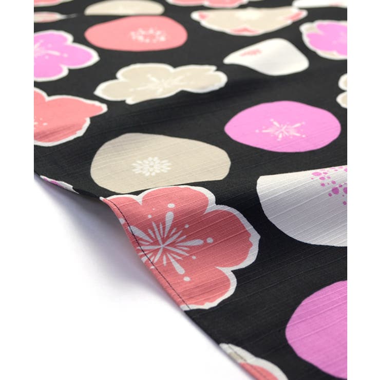 風呂敷 三巾 105cm 四季のクロス 桜梅柄 black pink | kimonocafe | 詳細画像4 