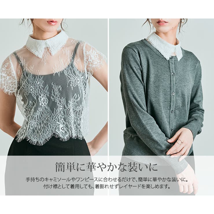 襟付きレースショートトップス 2サイズ 小物[品番：IK000007574]｜kirakiraShop  （キラキラショップ）のレディースファッション通販｜SHOPLIST（ショップリスト）