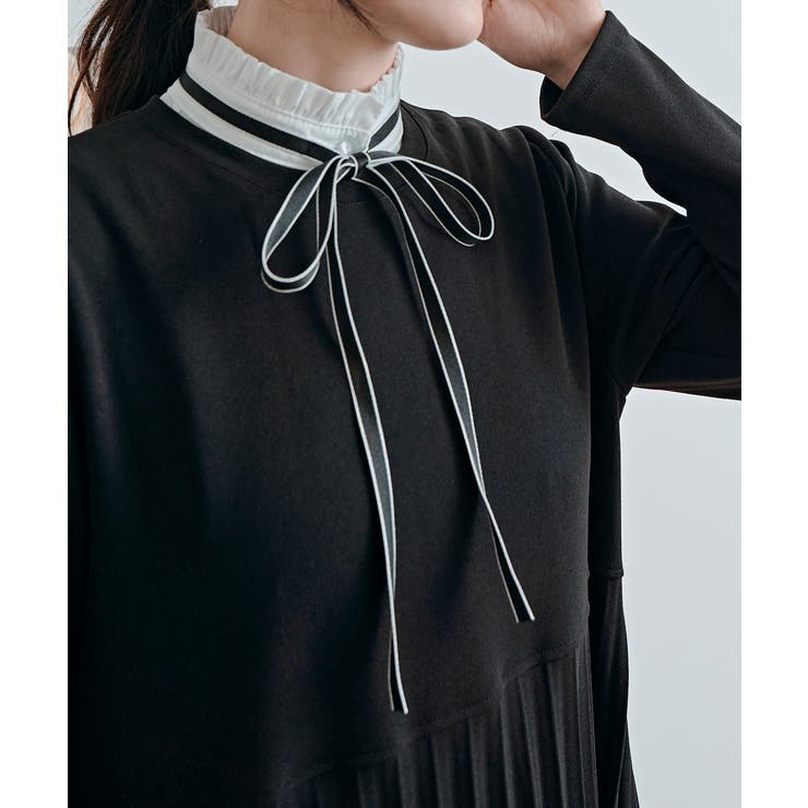 配色ボウタイリボンスタンドカラー付け襟 アクセサリー トップス | kirakiraShop  | 詳細画像5 