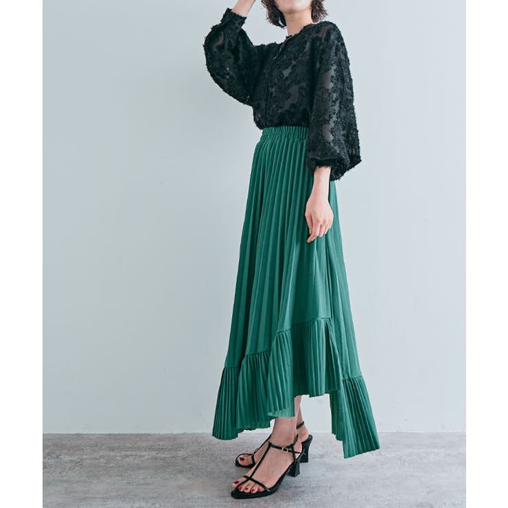 【ETRO】アシンメトリー フローラル プリーツ スカート SALE／R‐QUALITY】アシメトリープリーツスカート（ミモレ