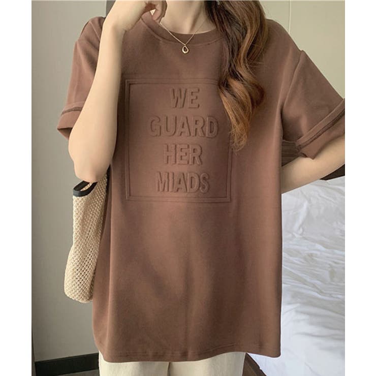 立体ロゴオーバーTシャツ 3サイズ トップス[品番：IK000006393