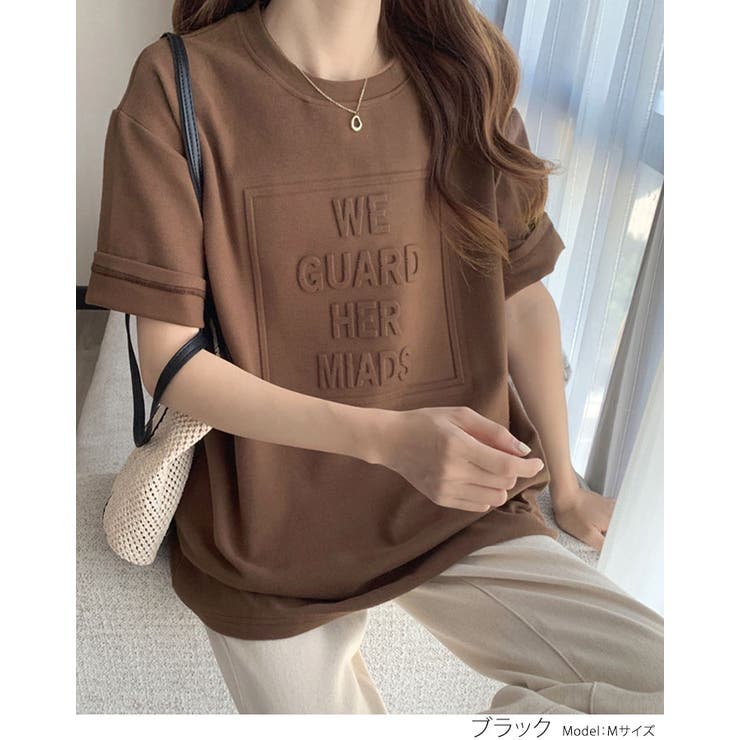 立体ロゴオーバーTシャツ 3サイズ トップス[品番：IK000006393