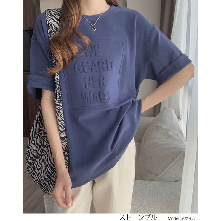 立体ロゴオーバーTシャツ 3サイズ トップス[品番：IK000006393