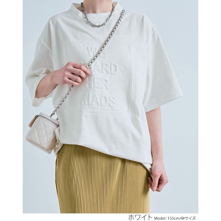 立体ロゴオーバーTシャツ 3サイズ トップス[品番：IK000006393