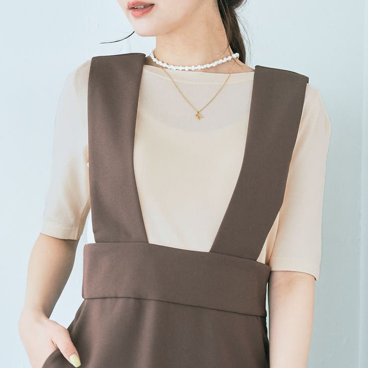 ライトベージュ | ボートネックシンプルニットソー 4サイズ トップス | kirakiraShop 