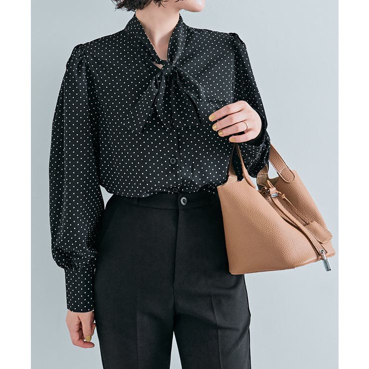 ほぼ未使用　マックスマーラ　ブラウス　ボウタイリボン　ドット　シースルー　黒✨ ほぼ未使用 マックスマーラ ブラウス ボウタイリボン ドット