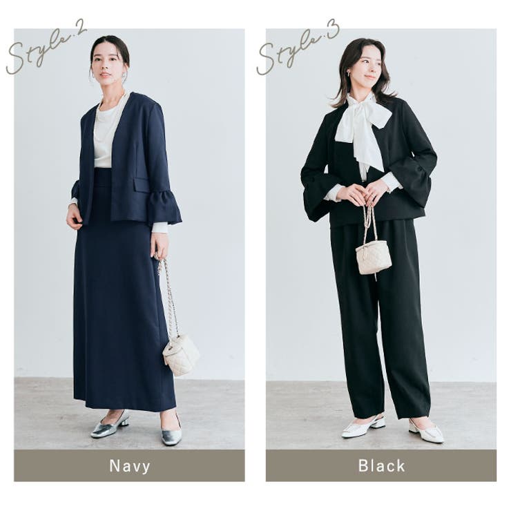 OUI CLASSYノーカラーフレアスリーブジャケット 3サイズ[品番