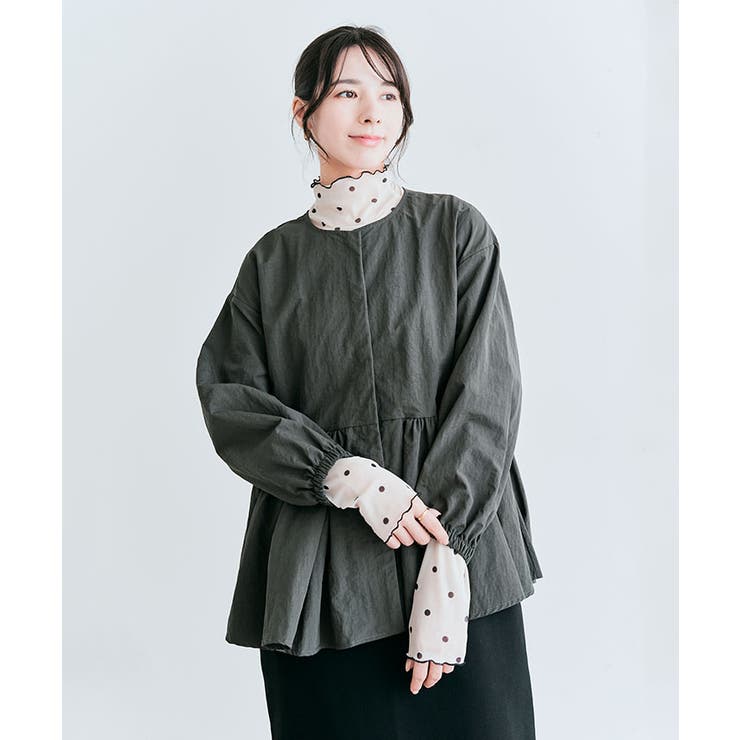 【新品未使用】ネット完売品‼️撥水ノーカラーペプラムブルゾン OPAQUE.CLIP｜撥水ノーカラーペプラムブルゾン【洗濯機洗い可