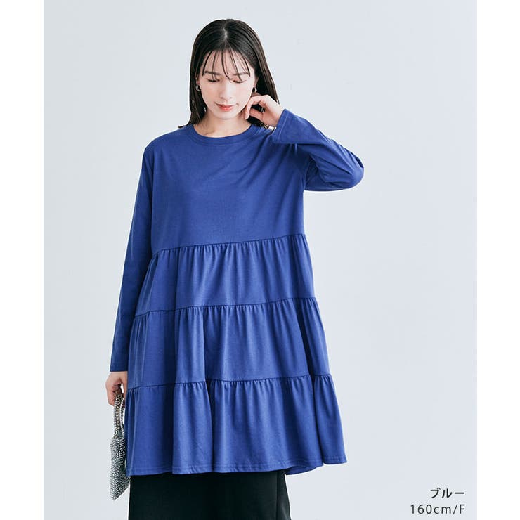 ティアードチュニックカットソー トップス チュニック[品番