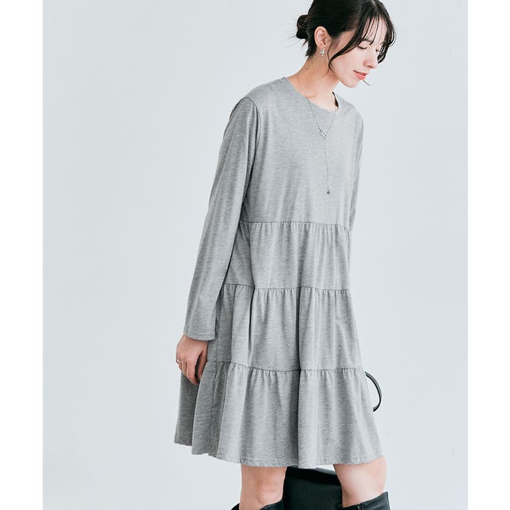 ティアードチュニックカットソー トップス チュニック[品番