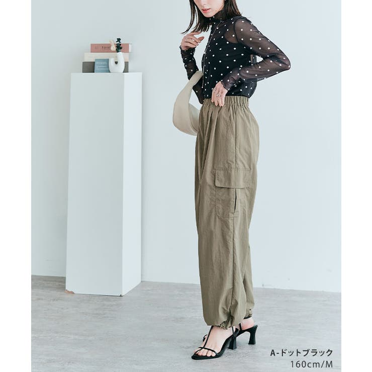 シアーメッシュハイネックトップス 3サイズ 長袖[品番