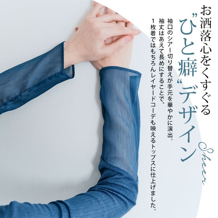 袖切り替えシアーニットソー 3サイズ シアー | kirakiraShop  | 詳細画像26 