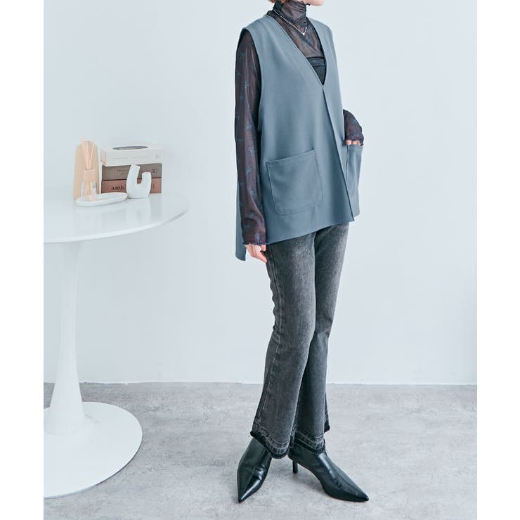 全方向ストレッチ深Vネックベスト 2サイズ トップス | kirakiraShop  | 詳細画像23 