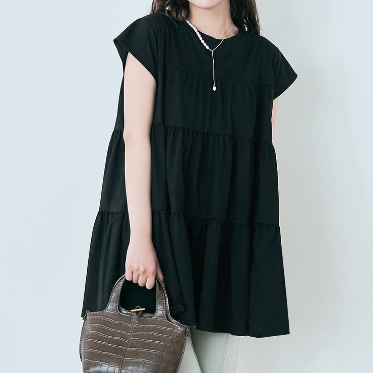 ティアードチュニックTシャツ 2サイズ トップス[品番