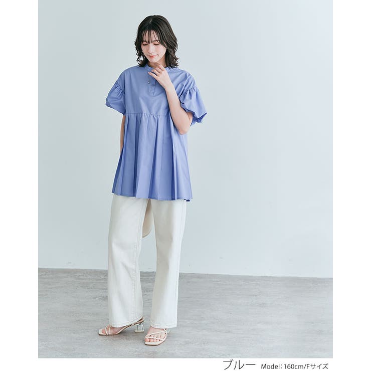 プリーツ切り替えパフブラウス トップス 切り替えブラウス | kirakiraShop  | 詳細画像5 