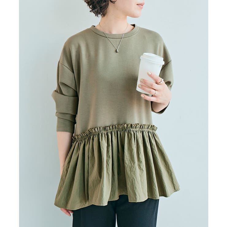 異素材ペプラムダンボールプルオーバー ペプラム 異素材 | kirakiraShop  | 詳細画像9 