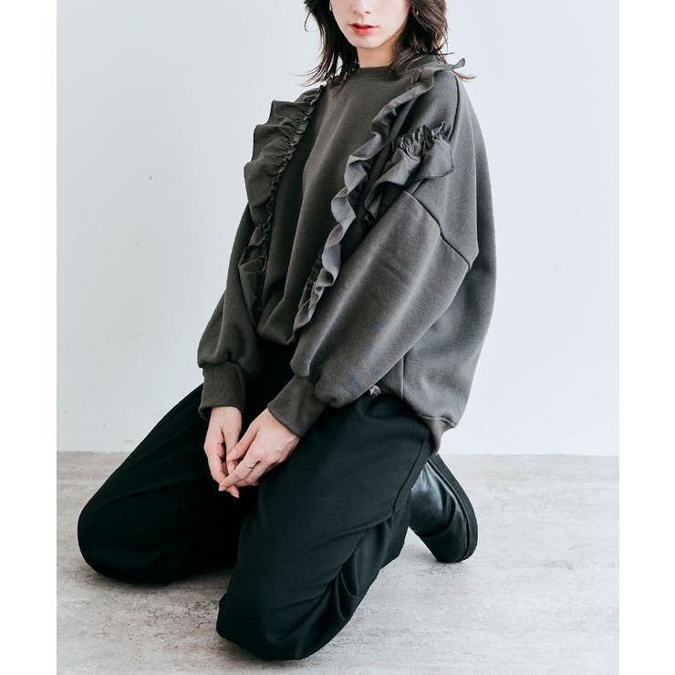 裏起毛ラッフルスウェットプルオーバー 裏起毛 長袖 | kirakiraShop  | 詳細画像13 