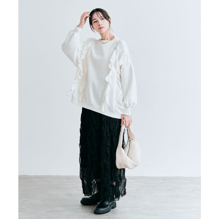 裏起毛ラッフルスウェットプルオーバー 裏起毛 長袖 | kirakiraShop  | 詳細画像7 