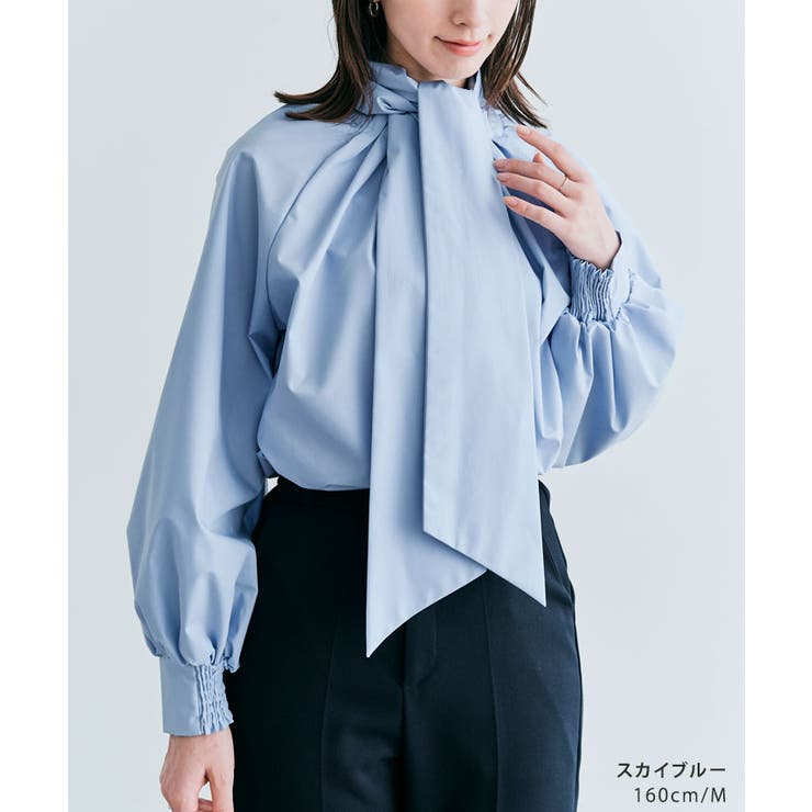 2wayボウタイタックブラウス 2サイズ 体型カバー | kirakiraShop  | 詳細画像13 