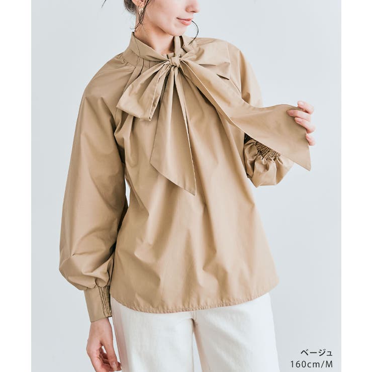 2wayボウタイタックブラウス 2サイズ 体型カバー | kirakiraShop  | 詳細画像16 