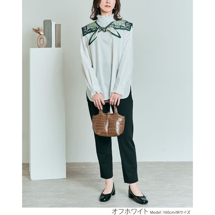 フリルスタンドカラーブラウス 2サイズ トップス[品番：IK000007575