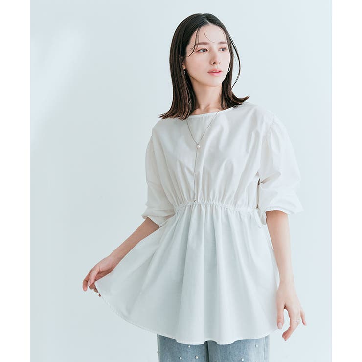 前後2wayドロストペプラムブラウス 2サイズ 体型カバー | kirakiraShop  | 詳細画像7 