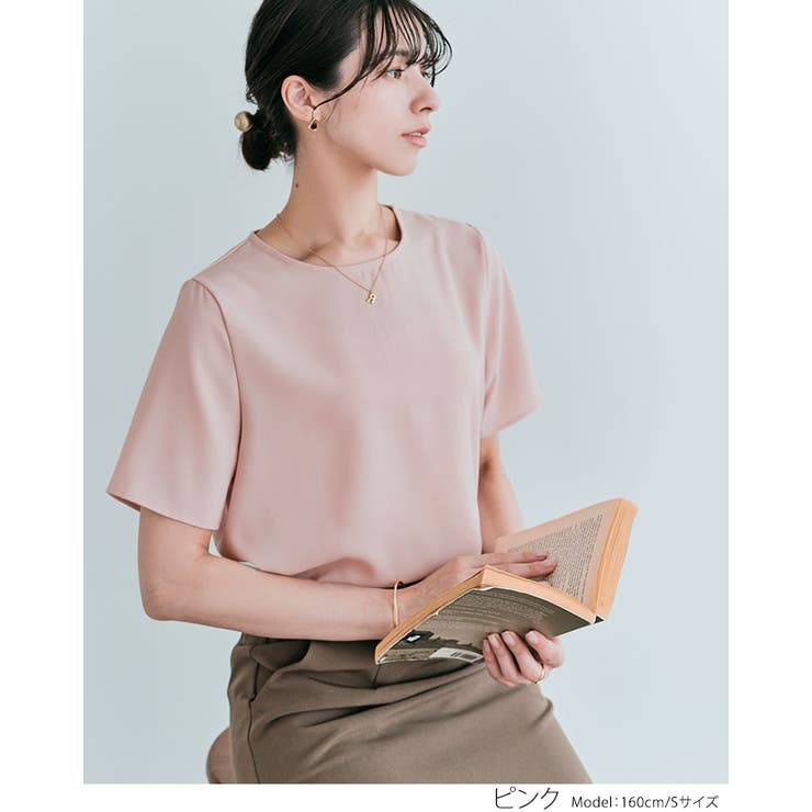 バックファスナーシフォンTシャツ 4サイズ トップス[品番 バックファスナーシフォンTシャツ 4サイズ トップス[品番