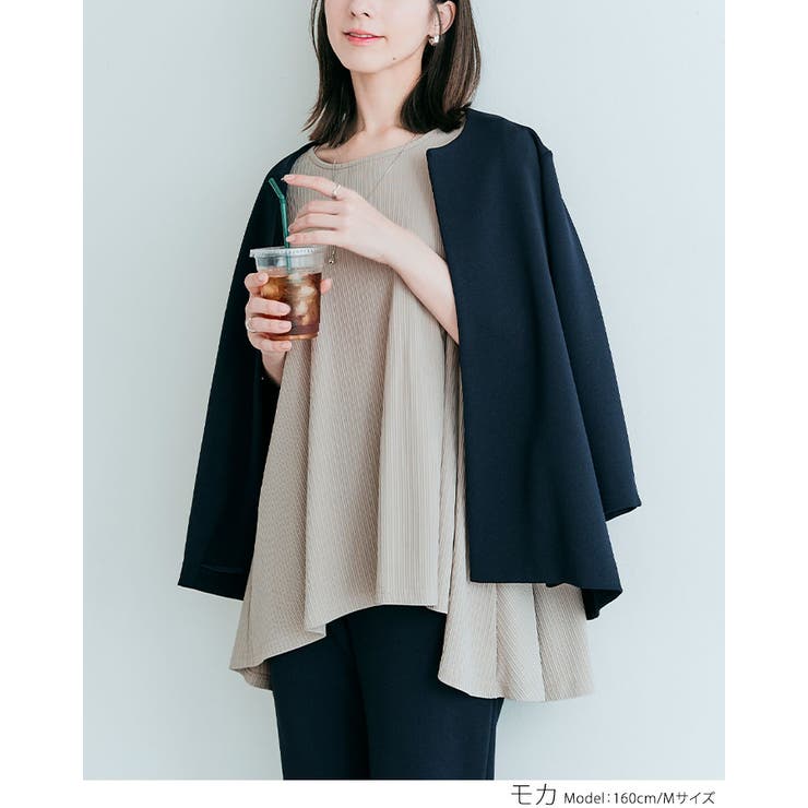 前後ヘムプリーツストレッチ半袖トップス 2サイズ セットアップ可能 | kirakiraShop  | 詳細画像16 