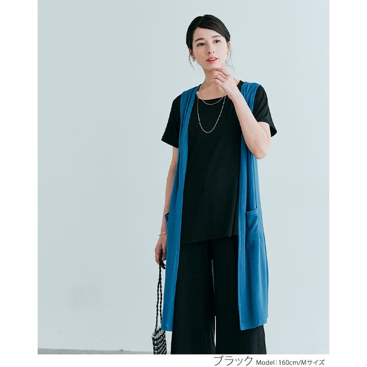 前後ヘムプリーツストレッチ半袖トップス 2サイズ セットアップ可能 | kirakiraShop  | 詳細画像6 