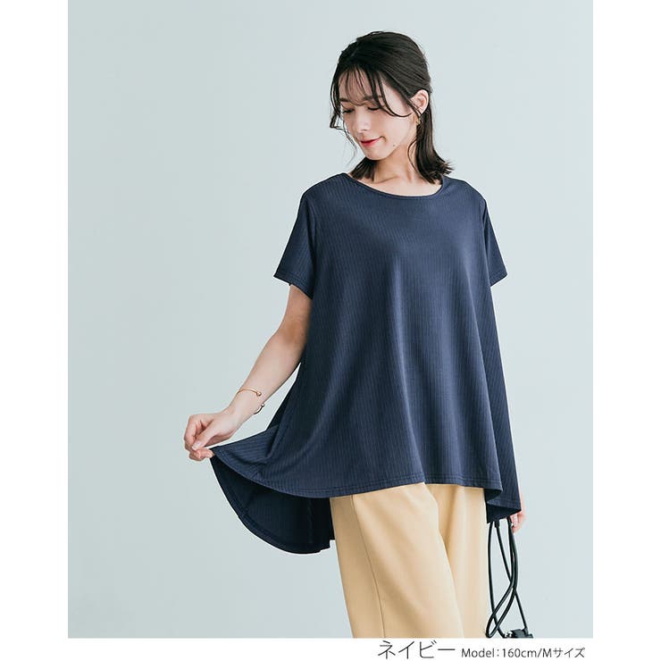 前後ヘムプリーツストレッチ半袖トップス 2サイズ セットアップ可能 | kirakiraShop  | 詳細画像9 